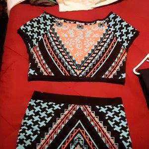 Crop top and skirt